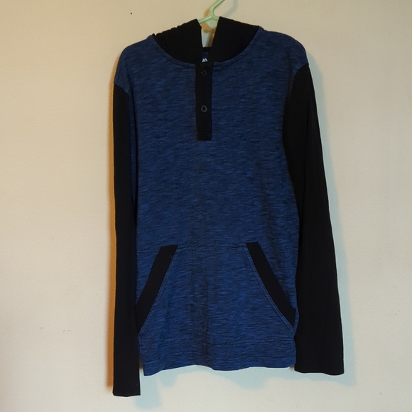 3 for $10 Bundle Sale! Tony Hawk Blue Hooded Henley Shirt Front Pockets Size M - Picture 1 of 3